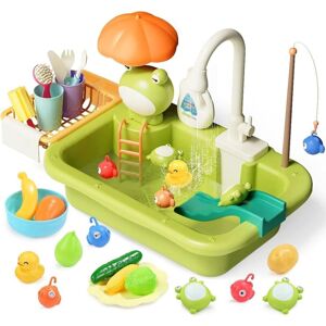 COOCHEER Play Sink with Running Water, Kitchen Sink Toys with Upgraded Hot Water Faucet, Kitchen Toys, Floating Fishing Toys, Role Play Toys COOCHEER Play Sink with Running Water, Kitchen Sink Toys with Upgraded Hot Water Faucet, Kitchen Toys, Floating Fishing Toys, Role Play Toys