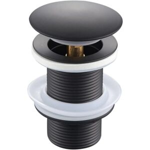 SJQKA Pop-up Sink Drain Valve, Sink Drain Fitting (No Overflow, Black), Universal Drain Valve for Sinks, Vanities SJQKA Pop-up Sink Drain Valve, Sink Drain Fitting (No Overflow, Black), Universal Drain Valve for Sinks, Vanities