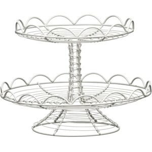 Premier Housewares - 2 Tier Cream Wire Cake Stand Premier Housewares - 2 Tier Cream Wire Cake Stand
