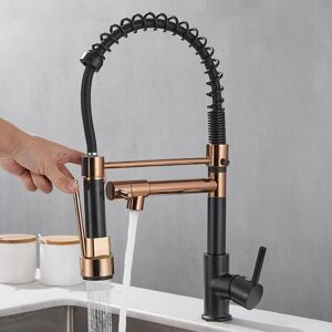 AlwaysH Pull-out Kitchen Tap with 2 Jets 360° Swivel Kitchen Mixer Tap with 2 Cold & Hot Spray Modes Available Black AlwaysH Pull-out Kitchen Tap with 2 Jets 360° Swivel Kitchen Mixer Tap with 2 Cold & Hot Spray Modes Available Black