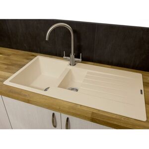 Reginox Harlem15 Kitchen Sink 1.5 Bowl Caffe Silvery Granite Reversible Waste Reginox Harlem15 Kitchen Sink 1.5 Bowl Caffe Silvery Granite Reversible Waste