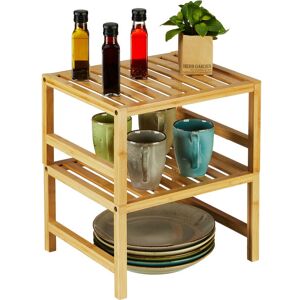 Relaxdays - Cupboard Insert, 2x Set, Bamboo, HxWxD: 20 x 35.5 x 30.5 cm, Shelf Rack for Worktop & Kitchen Cabinet, Natural Relaxdays - Cupboard Insert, 2x Set, Bamboo, HxWxD: 20 x 35.5 x 30.5 cm, Shelf Rack for Worktop & Kitchen Cabinet, Natural
