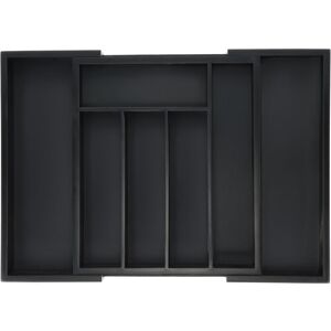 Relaxdays Cutlery Tray, Extendable, 5 to 7 Compartments, Drawer Organiser, Bamboo & MDF, Pull-out, Drawer Insert, Black Relaxdays Cutlery Tray, Extendable, 5 to 7 Compartments, Drawer Organiser, Bamboo & MDF, Pull-out, Drawer Insert, Black