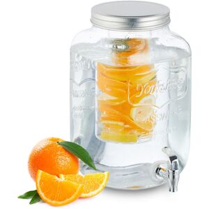 Beverage Dispenser with Insert, Tap & Lid, Glass, Lemonade Container, Water Reservoir, 8 Litre, Transparent - Relaxdays Beverage Dispenser with Insert, Tap & Lid, Glass, Lemonade Container, Water Reservoir, 8 Litre, Transparent - Relaxdays