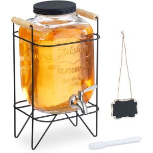 Retro Drink Dispenser, Fruit Infuser, Vol. 5L, Beverage Container, Party Accessory, Tap and Lid, Transparent - Relaxdays Retro Drink Dispenser, Fruit Infuser, Vol. 5L, Beverage Container, Party Accessory, Tap and Lid, Transparent - Relaxdays