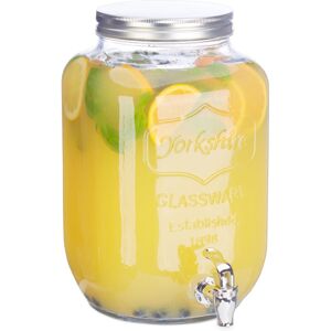 Relaxdays - 2 x Iced-Beverage Glass Dispenser 8 l, Tap, Retro Juice Decanter, Transparent Vintage Lemonade Dispenser Relaxdays - 2 x Iced-Beverage Glass Dispenser 8 l, Tap, Retro Juice Decanter, Transparent Vintage Lemonade Dispenser