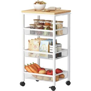 Relaxdays slim niche trolley, HxWxD: 77x22x45 cm, 4-tier rolling shelf for bathroom & kitchen, metal, natural/white Relaxdays slim niche trolley, HxWxD: 77x22x45 cm, 4-tier rolling shelf for bathroom & kitchen, metal, natural/white