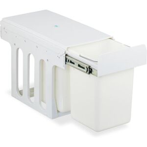 Relaxdays Pull Out Kitchen Bin, 2 Compartments, 2 x 8L, 35.5x25x47 cm, for Cupboard, Built-In Rubbish Disposal, White Relaxdays Pull Out Kitchen Bin, 2 Compartments, 2 x 8L, 35.5x25x47 cm, for Cupboard, Built-In Rubbish Disposal, White
