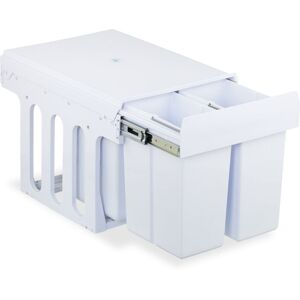 Relaxdays - Pull Out Kitchen Bin, 4 Compartments, 4 x 8L, 35.1x34.3x48 cm, for Cupboard, Built-In Rubbish Disposal, White Relaxdays - Pull Out Kitchen Bin, 4 Compartments, 4 x 8L, 35.1x34.3x48 cm, for Cupboard, Built-In Rubbish Disposal, White