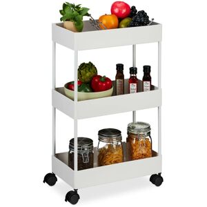 Relaxdays Storage Trolley, 3 Shelves, Cart for Kitchen, Bathroom & Office, Rolling Shelf, HWD: 65.5 x 40 x 22 cm, White Relaxdays Storage Trolley, 3 Shelves, Cart for Kitchen, Bathroom & Office, Rolling Shelf, HWD: 65.5 x 40 x 22 cm, White