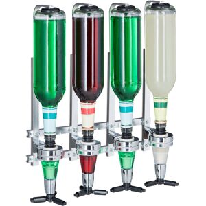 Wall Bottle Holder, Size: 36 x 35.5 x 11 cm, for 4 Bottles, Liquor, Lemonade, Drink Dispenser, Silver - Relaxdays Wall Bottle Holder, Size: 36 x 35.5 x 11 cm, for 4 Bottles, Liquor, Lemonade, Drink Dispenser, Silver - Relaxdays