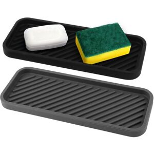 BEIJIYI Silicone Sink Organizer - 2-Pack 9" x 3.5" Draining Mats - Kitchen Holder for Storing Sponges, Dish Soap, Soap BEIJIYI Silicone Sink Organizer - 2-Pack 9" x 3.5" Draining Mats - Kitchen Holder for Storing Sponges, Dish Soap, Soap