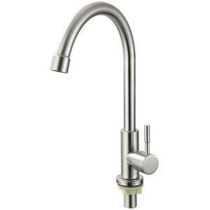 Ymyny - Single Cold Water Kitchen Faucet 360° Swivel Single Lever Kitchen Sink Tap Stainless Steel mumu Ymyny - Single Cold Water Kitchen Faucet 360° Swivel Single Lever Kitchen Sink Tap Stainless Steel mumu