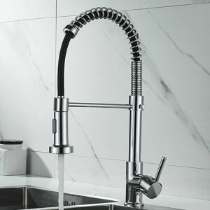 Dewdat - Single Handle Kitchen Faucet Pull Down Sprayer, High Arc Gooseneck Kitchen Sink Faucet, Stainless Steel Single Handle (Plating) Dewdat - Single Handle Kitchen Faucet Pull Down Sprayer, High Arc Gooseneck Kitchen Sink Faucet, Stainless Steel Single Handle (Plating)