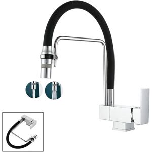 SJQKA Pull Out Kitchen Mixer Tap Under Window Kitchen Faucet with 2 Spray Modes, Brass - Folding Kitchen Mixer Tap SJQKA Pull Out Kitchen Mixer Tap Under Window Kitchen Faucet with 2 Spray Modes, Brass - Folding Kitchen Mixer Tap