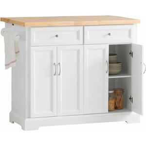 Extendable Kitchen Trolley Island Storage Cupboard White FKW71-WN - Sobuy Extendable Kitchen Trolley Island Storage Cupboard White FKW71-WN - Sobuy
