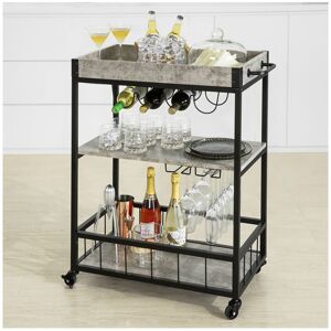 Modern Design 3 Tiers Kitchen Trolley Serving Trolley with Wine Rack Metal & MDF,FKW56-HG - Sobuy Modern Design 3 Tiers Kitchen Trolley Serving Trolley with Wine Rack Metal & MDF,FKW56-HG - Sobuy