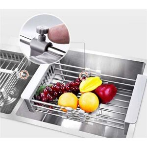 YMYNY Stainless Steel Retractable Sink Drain Basket Dish Drainer Kitchen Shelf Dish Drying Rack with Non-Slip Plastic Edge Gray MUMU YMYNY Stainless Steel Retractable Sink Drain Basket Dish Drainer Kitchen Shelf Dish Drying Rack with Non-Slip Plastic Edge Gray MUMU