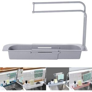 HÉLOISE Telescopic Sink Rack Telescopic Drain Tray Basket with Extendable Sponge Towel Rack Soap Dish Drainer for Home Kitchen Gray HÉLOISE Telescopic Sink Rack Telescopic Drain Tray Basket with Extendable Sponge Towel Rack Soap Dish Drainer for Home Kitchen Gray