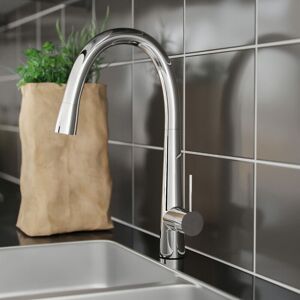 Nes Home - Contemporary Chrome Single Lever Curved Swivel Spout Kitchen Sink Mono Mixer Tap Nes Home - Contemporary Chrome Single Lever Curved Swivel Spout Kitchen Sink Mono Mixer Tap