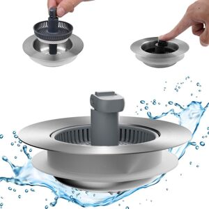 COOCHEER Upgraded 3-in-1 Kitchen Sink Strainer and Stopper Set, Stainless Steel Pop-Up Stopper, Anti-Clog Strainer with Foldable Handle, Fits Standard US and COOCHEER Upgraded 3-in-1 Kitchen Sink Strainer and Stopper Set, Stainless Steel Pop-Up Stopper, Anti-Clog Strainer with Foldable Handle, Fits Standard US and