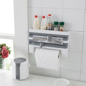 Livingandhome - Wall Mounted Kitchen Cling Film Foil Roll Holder Dispenser Towel Tissue Rack Livingandhome - Wall Mounted Kitchen Cling Film Foil Roll Holder Dispenser Towel Tissue Rack