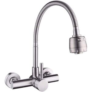 YMYNY Wall Mounted Kitchen Faucet, 304 Stainless Steel Mixer Tap, 360° Swivel Tap MUMU YMYNY Wall Mounted Kitchen Faucet, 304 Stainless Steel Mixer Tap, 360° Swivel Tap MUMU
