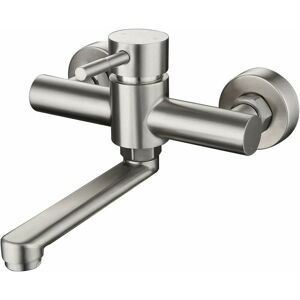 Hoopzi - Wall Mounted Kitchen Faucet 304 Stainless Steel Sink Faucet Mount Mixer Tap Faucet for Kitchen with 360° Swivel Spout Short 18cm Hoopzi - Wall Mounted Kitchen Faucet 304 Stainless Steel Sink Faucet Mount Mixer Tap Faucet for Kitchen with 360° Swivel Spout Short 18cm