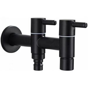 YMYNY Washing machine faucet, double switch faucet, wall-mounted cold water faucet, extended stainless steel sink faucet, garden pool washing machine YMYNY Washing machine faucet, double switch faucet, wall-mounted cold water faucet, extended stainless steel sink faucet, garden pool washing machine