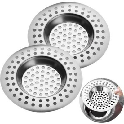 MCBOSON 2 Pcs Sink Drain Strainer, Kitchen Sink Grate, Stainless Steel, for Kitchen/Bathroom Sinks, Anti-Clogging MCBOSON 2 Pcs Sink Drain Strainer, Kitchen Sink Grate, Stainless Steel, for Kitchen/Bathroom Sinks, Anti-Clogging