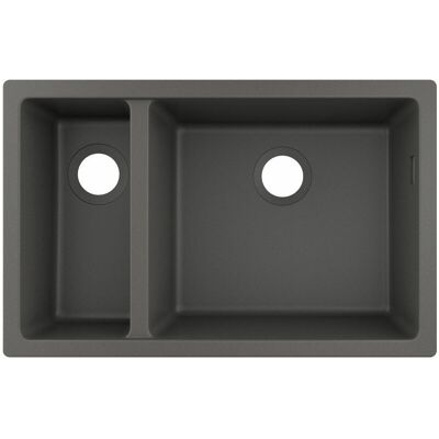 Hansgrohe - S51 Kitchen Sink 1.5 Bowl Stone Grey Undermount SilicaTec 710mm - Grey Hansgrohe - S51 Kitchen Sink 1.5 Bowl Stone Grey Undermount SilicaTec 710mm - Grey