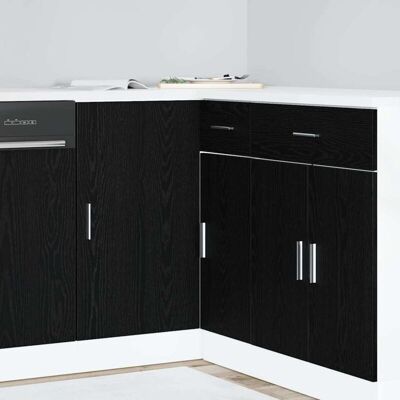 Kitchen Corner Base Cabinet Black oak 86 x 46 x 81.5 cm vidaXL Kitchen Corner Base Cabinet Black oak 86 x 46 x 81.5 cm vidaXL