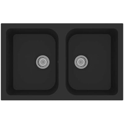 VIDAXL Double Granite Sink - Heat, Scratch Resistant - Kitchen Sink VIDAXL Double Granite Sink - Heat, Scratch Resistant - Kitchen Sink