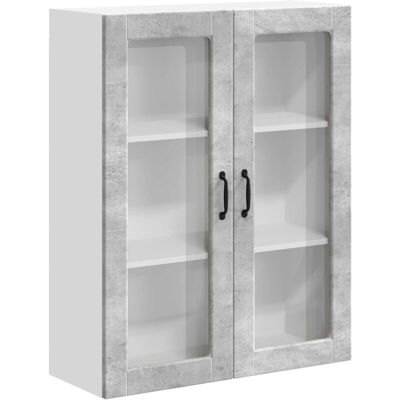 Kitchen Wall Cabinet Lucca Concrete Grey 80 x 31 x 100 cm vidaXL Kitchen Wall Cabinet Lucca Concrete Grey 80 x 31 x 100 cm vidaXL