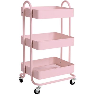 Levede 3 Tiers Kitchen Trolley Cart Steel Storage Rack Shelf Organiser Pink Levede 3 Tiers Kitchen Trolley Cart Steel Storage Rack Shelf Organiser Pink