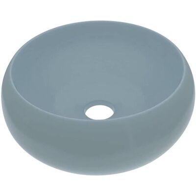 vidaXL Luxury Round Light Blue Ceramic Washbasin - Washbasin vidaXL Luxury Round Light Blue Ceramic Washbasin - Washbasin