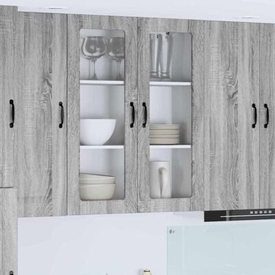 Kitchen Cabinet Kalmar Grey Sonoma 80 x 31 x 100 cm vidaXL Kitchen Cabinet Kalmar Grey Sonoma 80 x 31 x 100 cm vidaXL