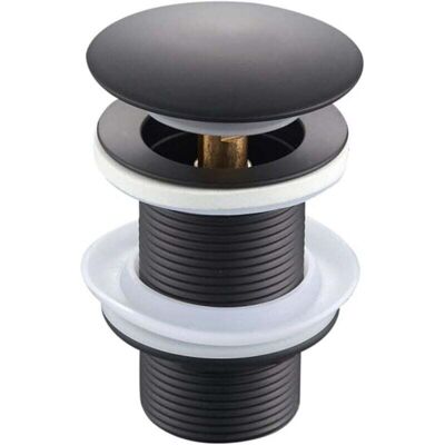 YMYNY Pop Up Sink Drain Valve, Sink Drain Fitting (Without Overflow, Black), Universal Drain Valve for Sink and Vanity Units mumu YMYNY Pop Up Sink Drain Valve, Sink Drain Fitting (Without Overflow, Black), Universal Drain Valve for Sink and Vanity Units mumu