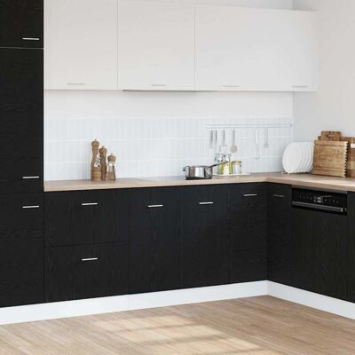 Sink Bottom Cabinet Black Oak 80x46x81.5 cm Engineered Wood vidaXL Sink Bottom Cabinet Black Oak 80x46x81.5 cm Engineered Wood vidaXL