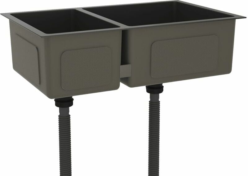Kitchen Sink Black Stainless Steel Vidaxl