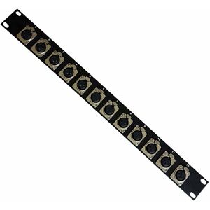 Loops - 12 Port xlr Patch Panel 1U 19 Rack 3 Pin Female Audio Socket Connector Chassis