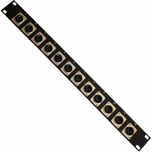 Loops - 12 Port xlr Patch Panel 1U 19 Rack 3 Pin Male Audio Connector Chassis Plugs