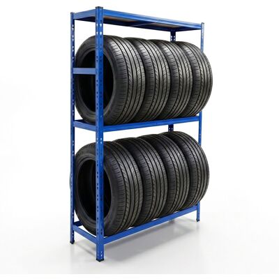 Relaxdays Tyre Rack For 8 Tyres, Hxwxd 180 X 120 X 40 Cm, 450 Kg, Steel, Plug-in System, Garage Storage, Blue Relaxdays Tyre Rack For 8 Tyres, Hxwxd 180 X 120 X 40 Cm, 450 Kg, Steel, Plug-in System, Garage Storage, Blue