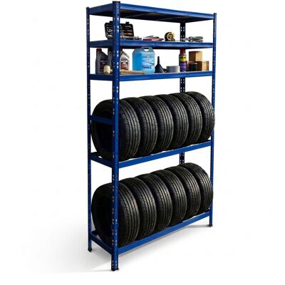 Relaxdays Tyre Rack For 12 Tyres, Hxwxd 210 X 120 X 40 Cm, 750 Kg, Steel, Plug-in System, Garage/workshop, Blue Relaxdays Tyre Rack For 12 Tyres, Hxwxd 210 X 120 X 40 Cm, 750 Kg, Steel, Plug-in System, Garage/workshop, Blue