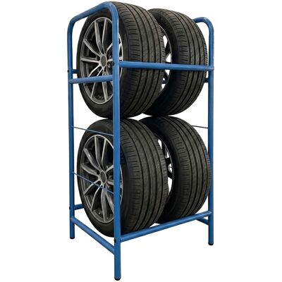 Relaxdays Tyre Rack For 4 Tyres, Hxwxd: 106 X 53 X 43 Cm, 200 Kg, Steel, 2 Tiers, Blue Relaxdays Tyre Rack For 4 Tyres, Hxwxd: 106 X 53 X 43 Cm, 200 Kg, Steel, 2 Tiers, Blue