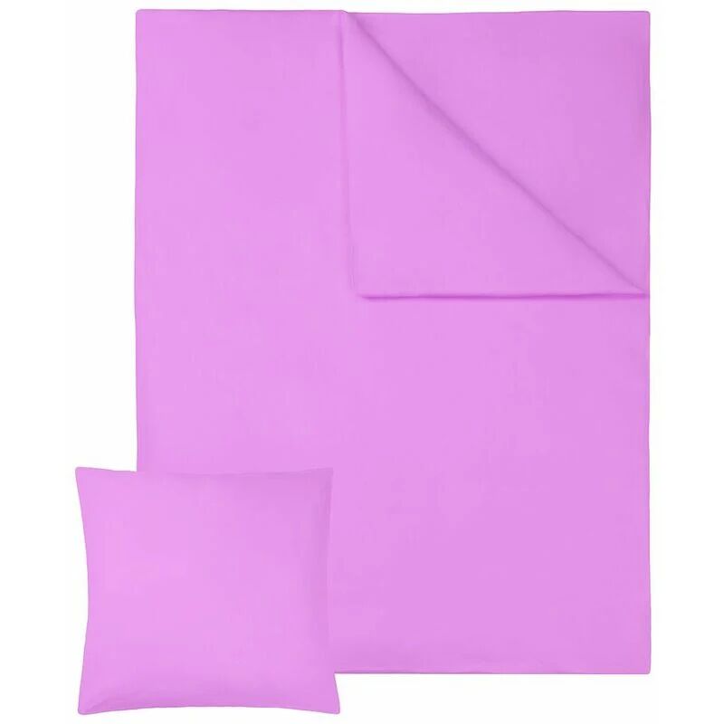 TECTAKE 2 bedding sets 135x200cm cotton 2-piece - bedding, bed linen, single duvet cover - purple - purple
