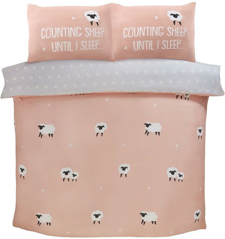 Rapport Home - Bedding 180 tc Counting Sheep Duvet Cover Set Blush King - Pink