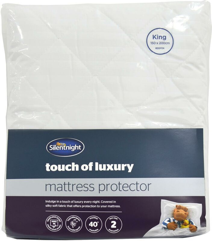 Touch Of Luxury Mattress Protector - King Size - Soft Cotton, Bedding Protection, Easy Fit - Silentnight