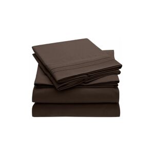 LUNE 16' Super Soft Sheet Mattress - Wrinkle & Fade Resistant - 4 Pack (Brown)