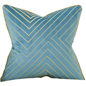 PESCE 18 x 18 Inch Gold Striped Geometric Lines Embroidery Velvet Cushion Case Luxury Modern Throw Pillow Cover Decorative Pillow for Couch Living Room